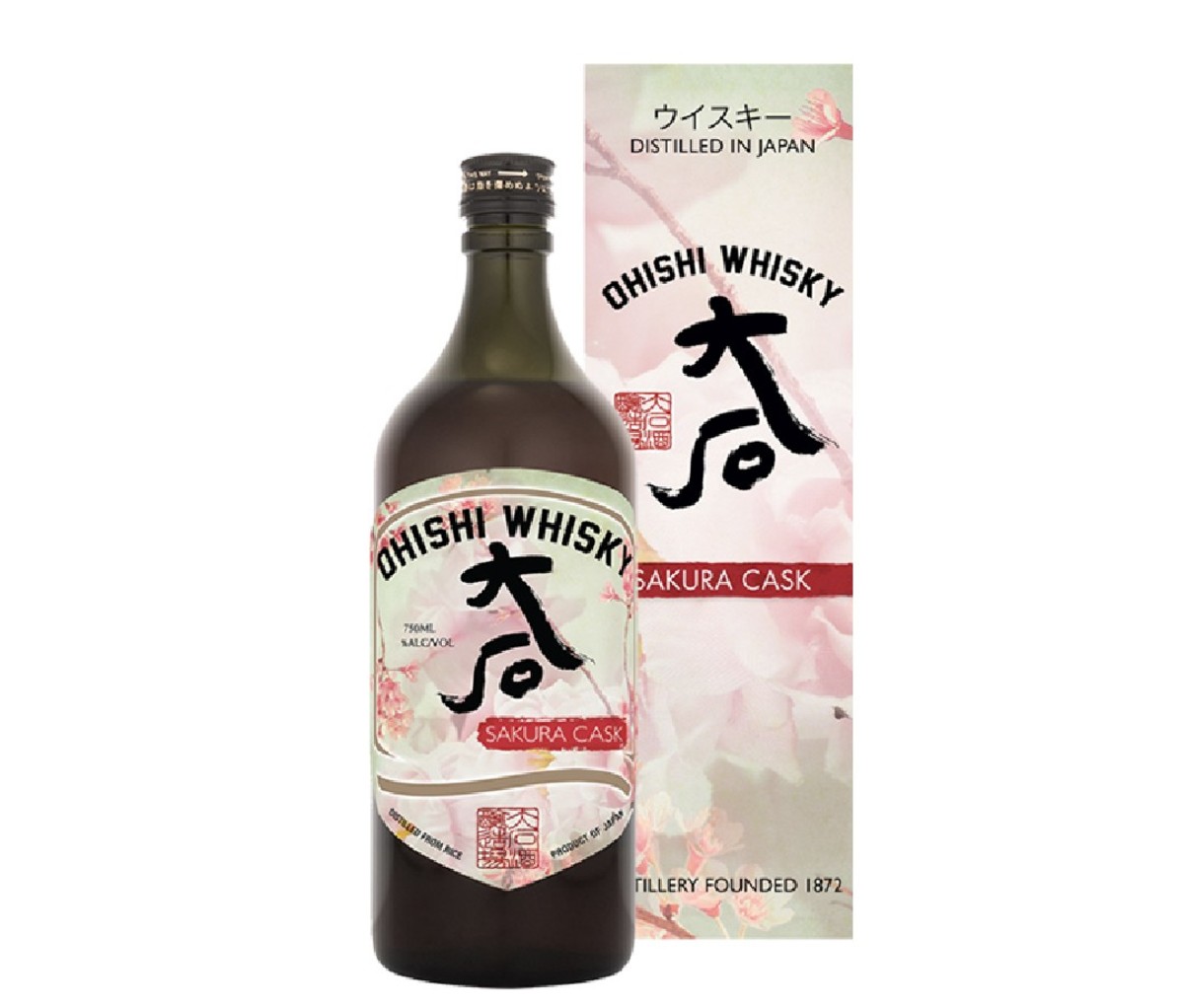 Bottle of Ohishi Sakura Cask Japanese whisky