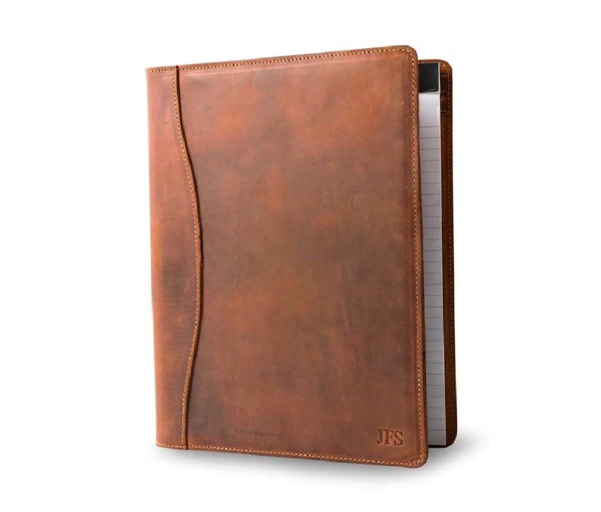 Pegai Marshall Leather Padfolio brown leather notebook holder
