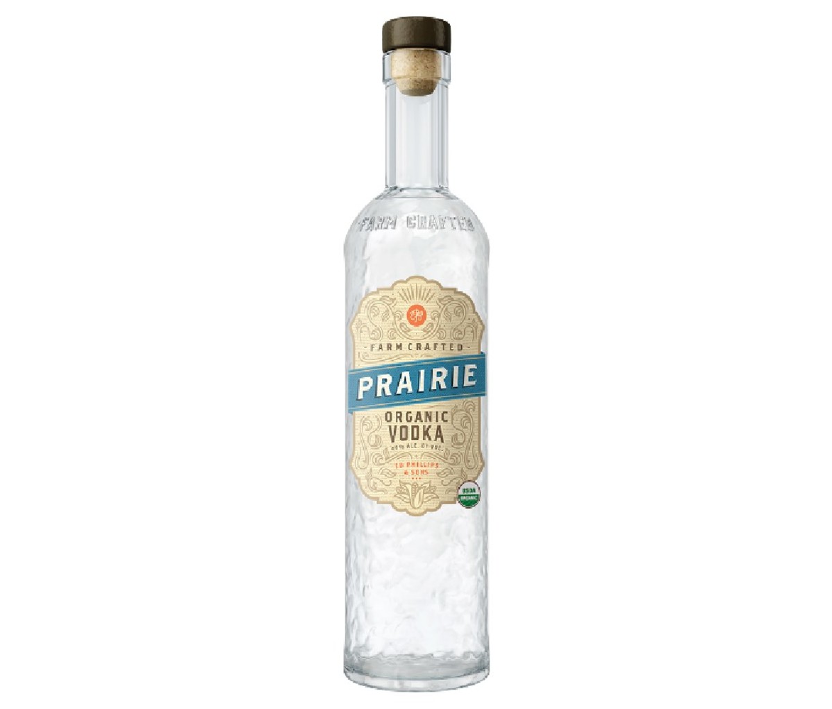 A bottle of Prairie Vodka