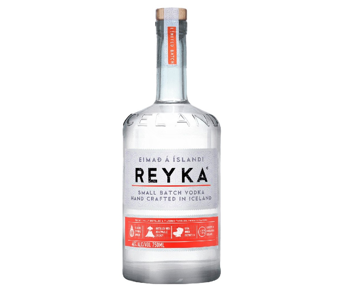 A bottle of Reyka vodka