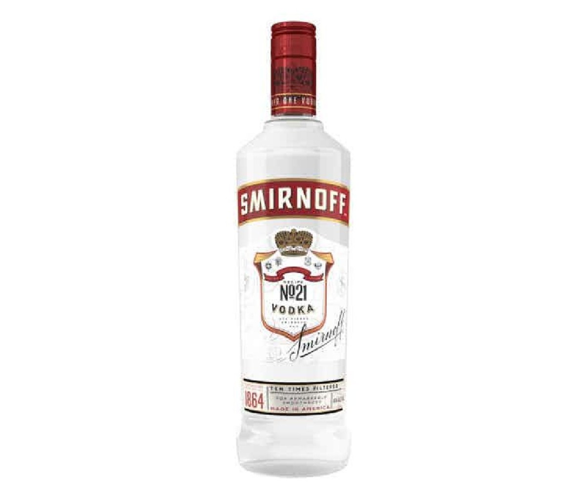 A bottle of Smirnoff Vodka No. 21