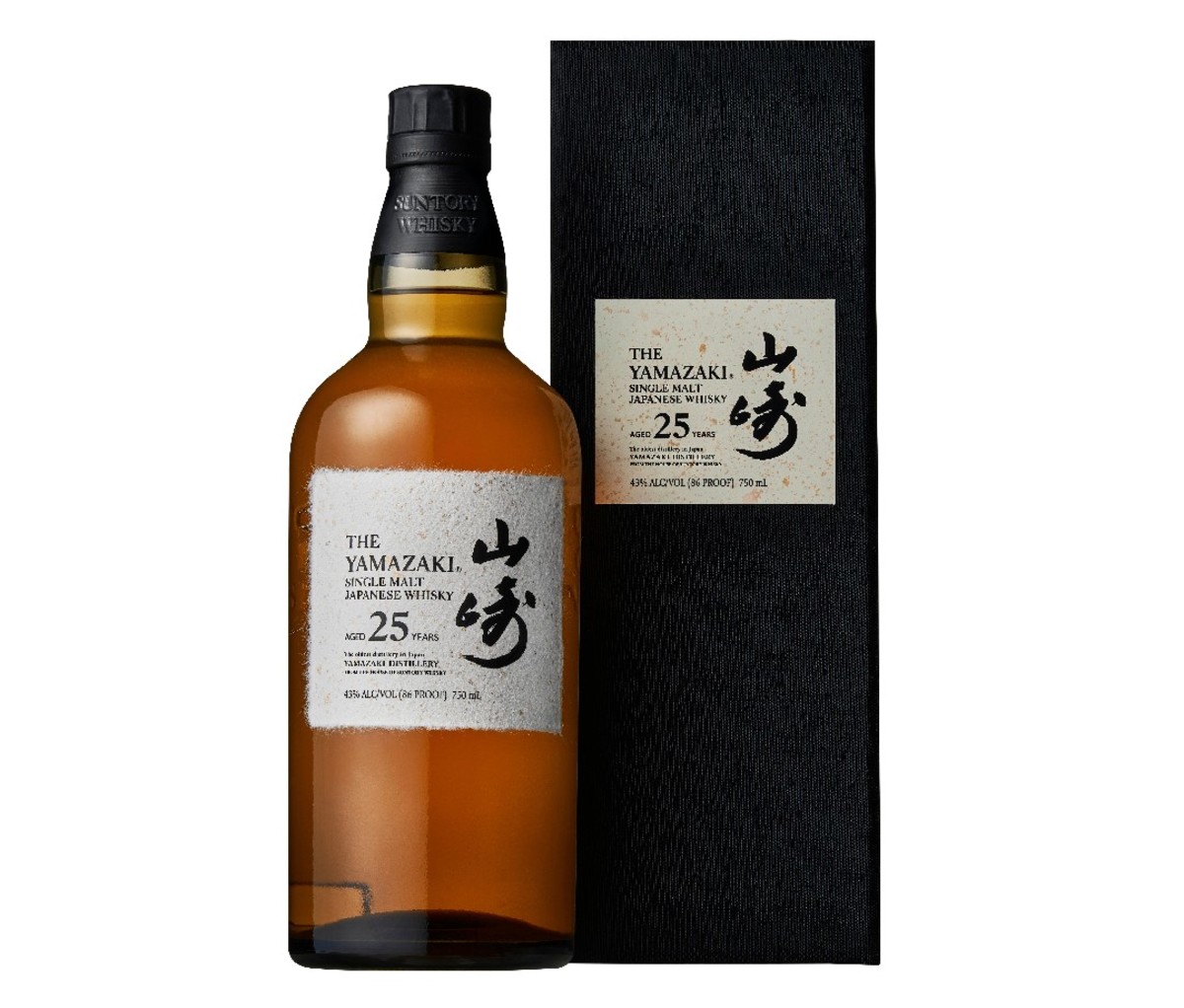 Bottle of Yamazaki 25-Year-Old Japanese whisky