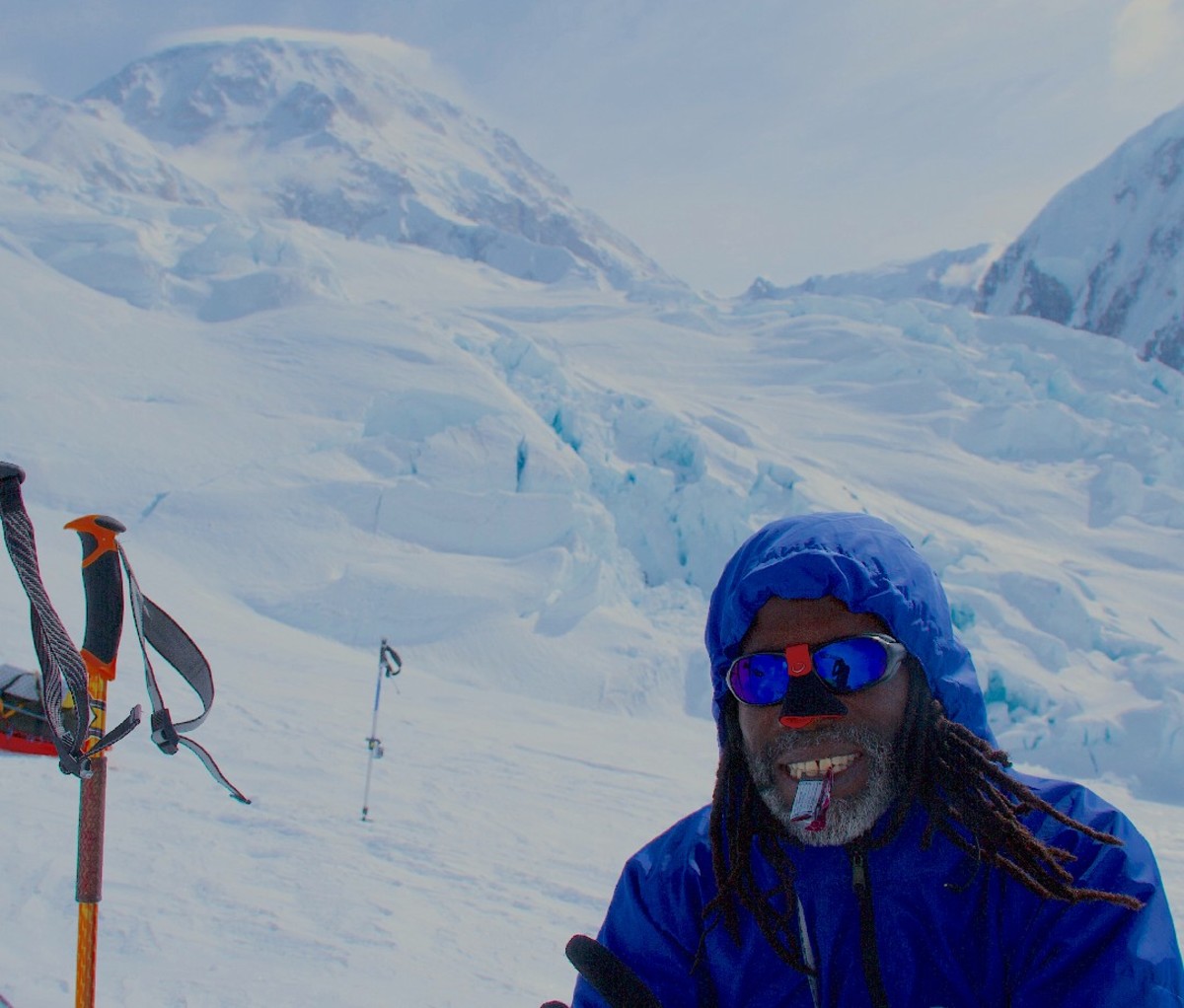 Black climber trekking Everest