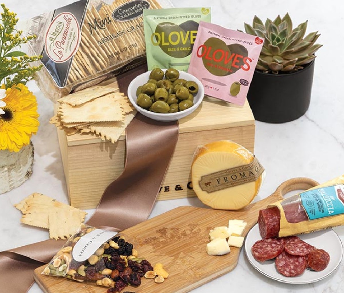 Olive & Cocoa Meadow Serving Board & Snacks