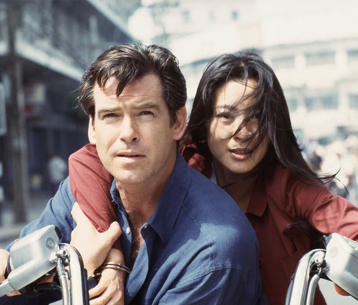 Pierce Brosnan and Malaysian actress Michelle Yeoh in 'Tomorrow Never Dies'