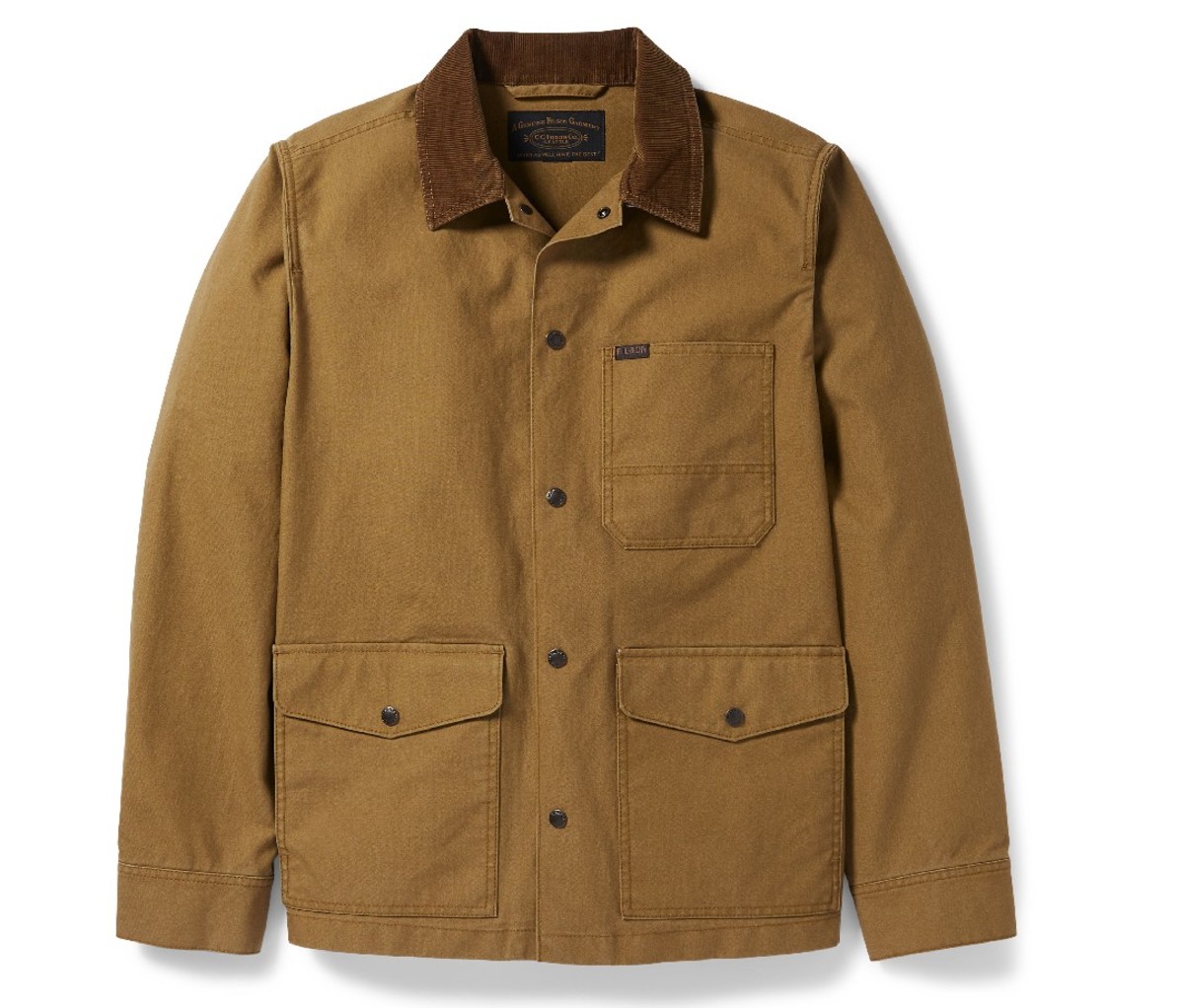 Brown Filson Dry Tin Cloth Ranch Jacket