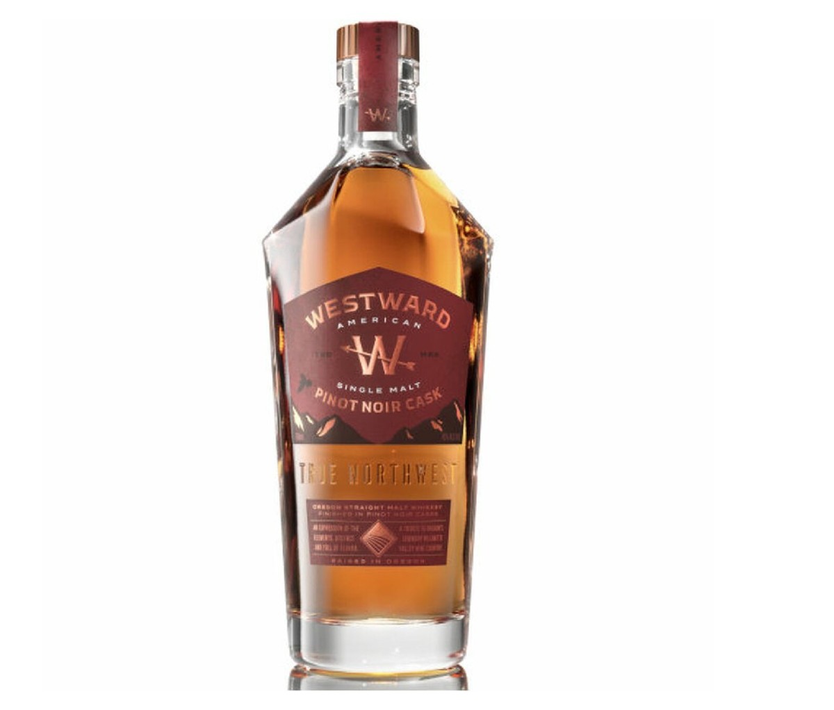 Bottle of Westward Pinot Noir Cask American Single Malt Whiskey