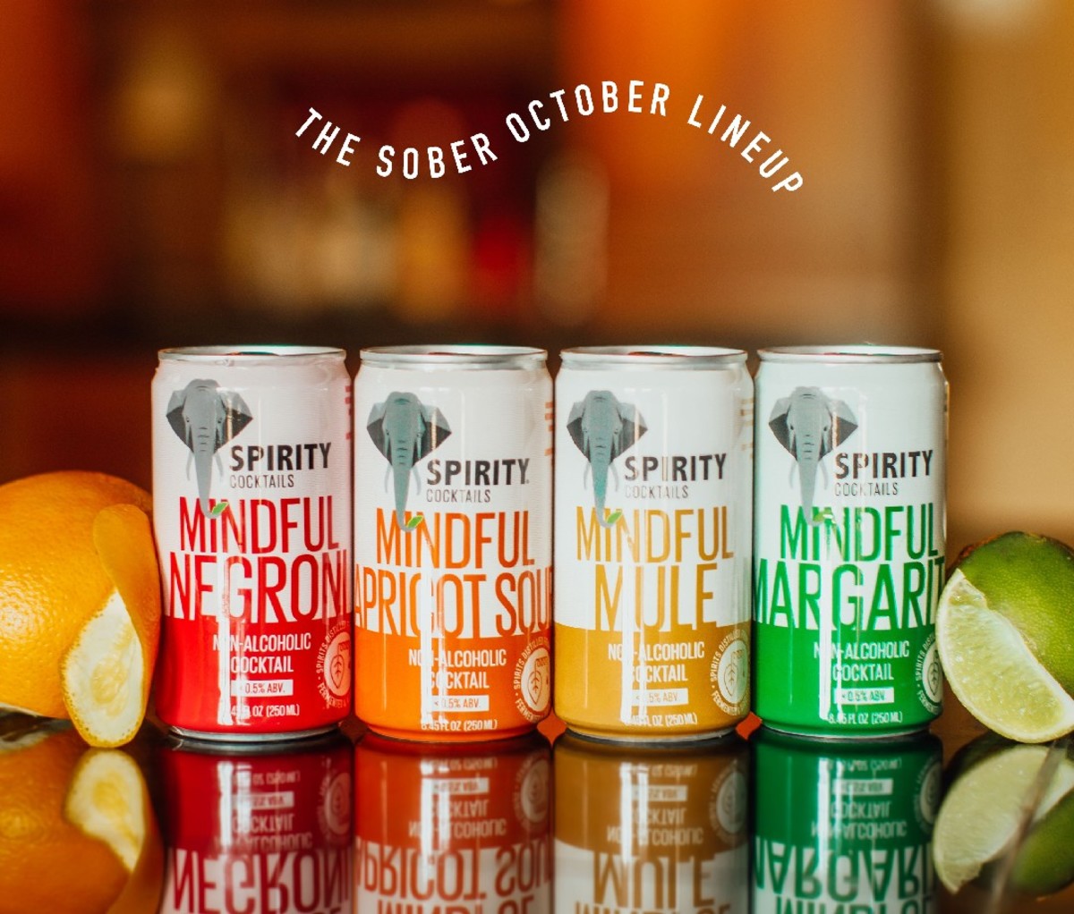 Four cans of SPIRITY Cocktails