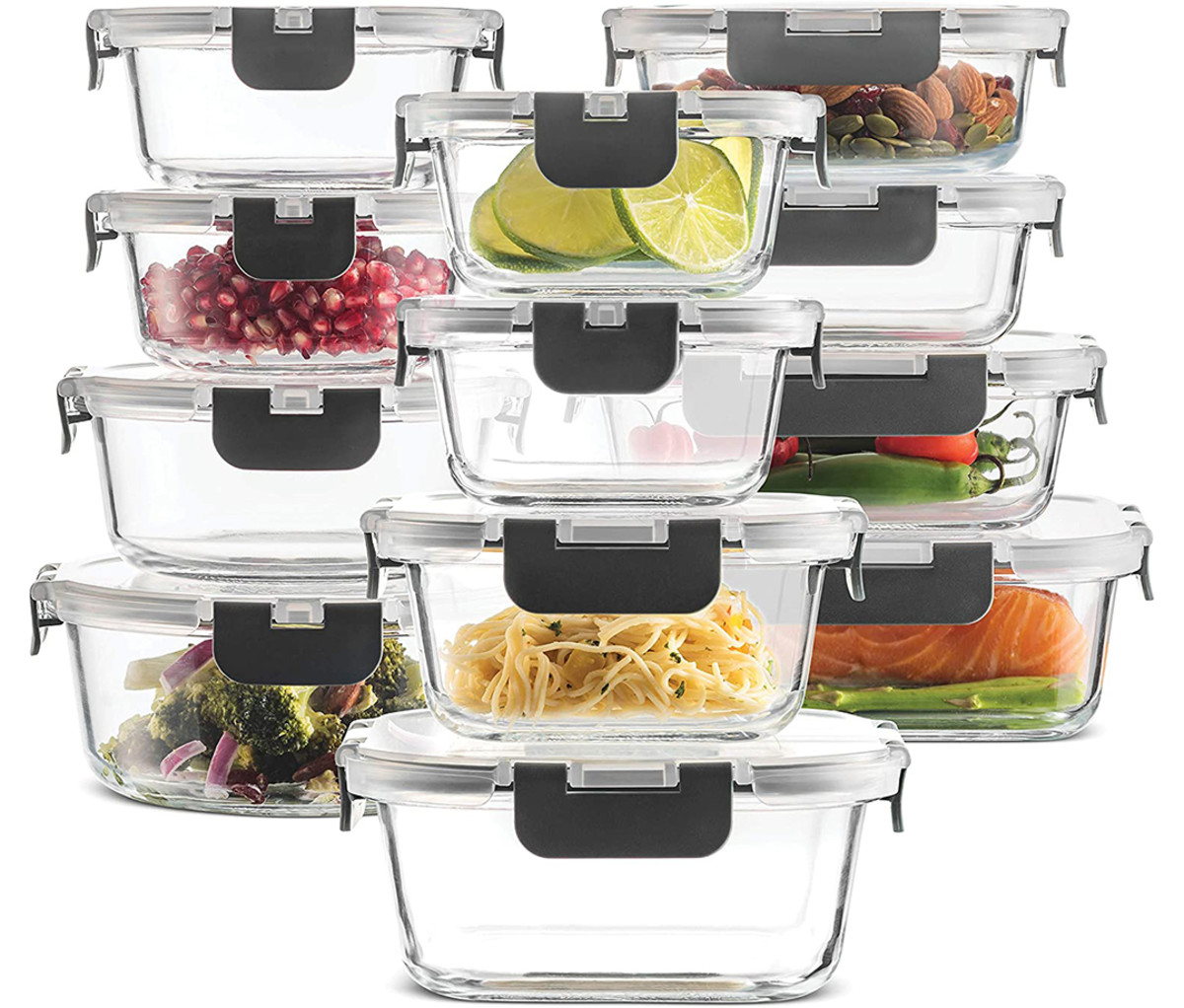 FineDine 24-Piece Glass Food Storage Containers