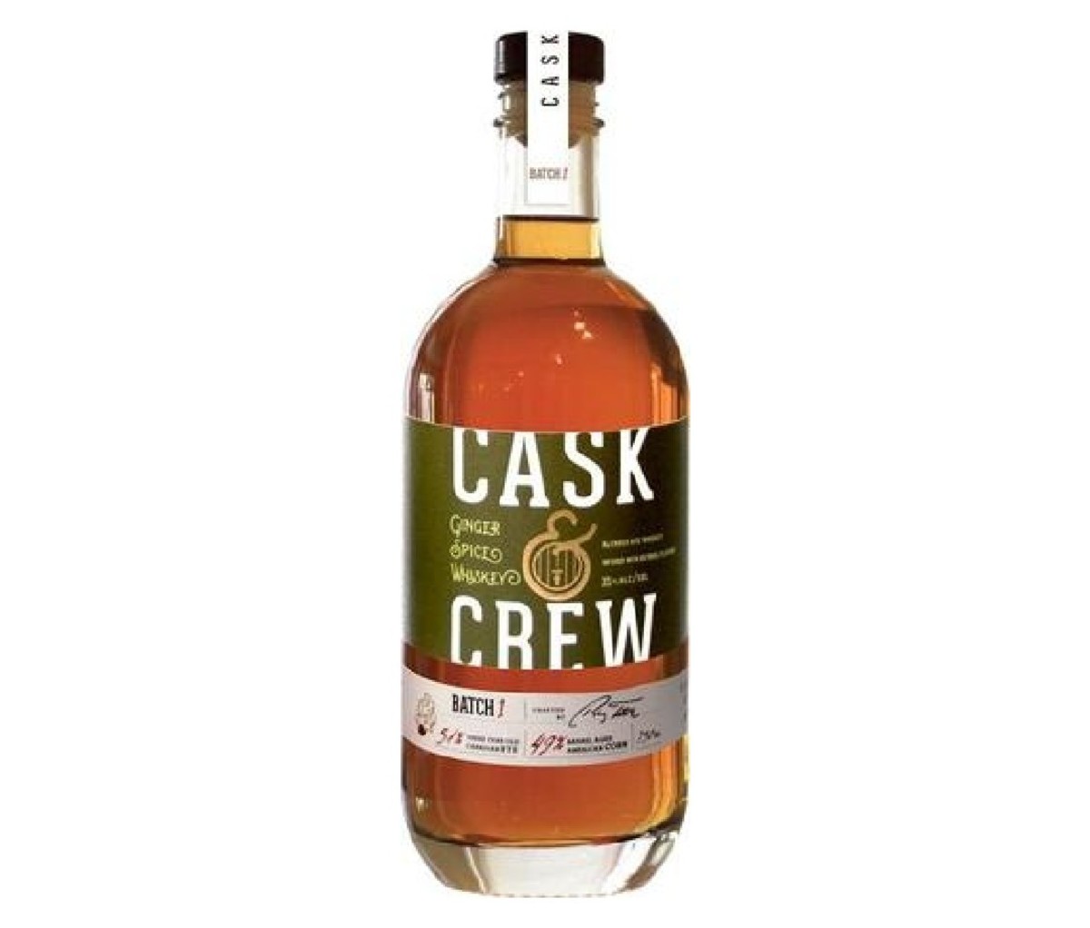 A bottle of Cask & Crew Ginger Spice Whiskey.