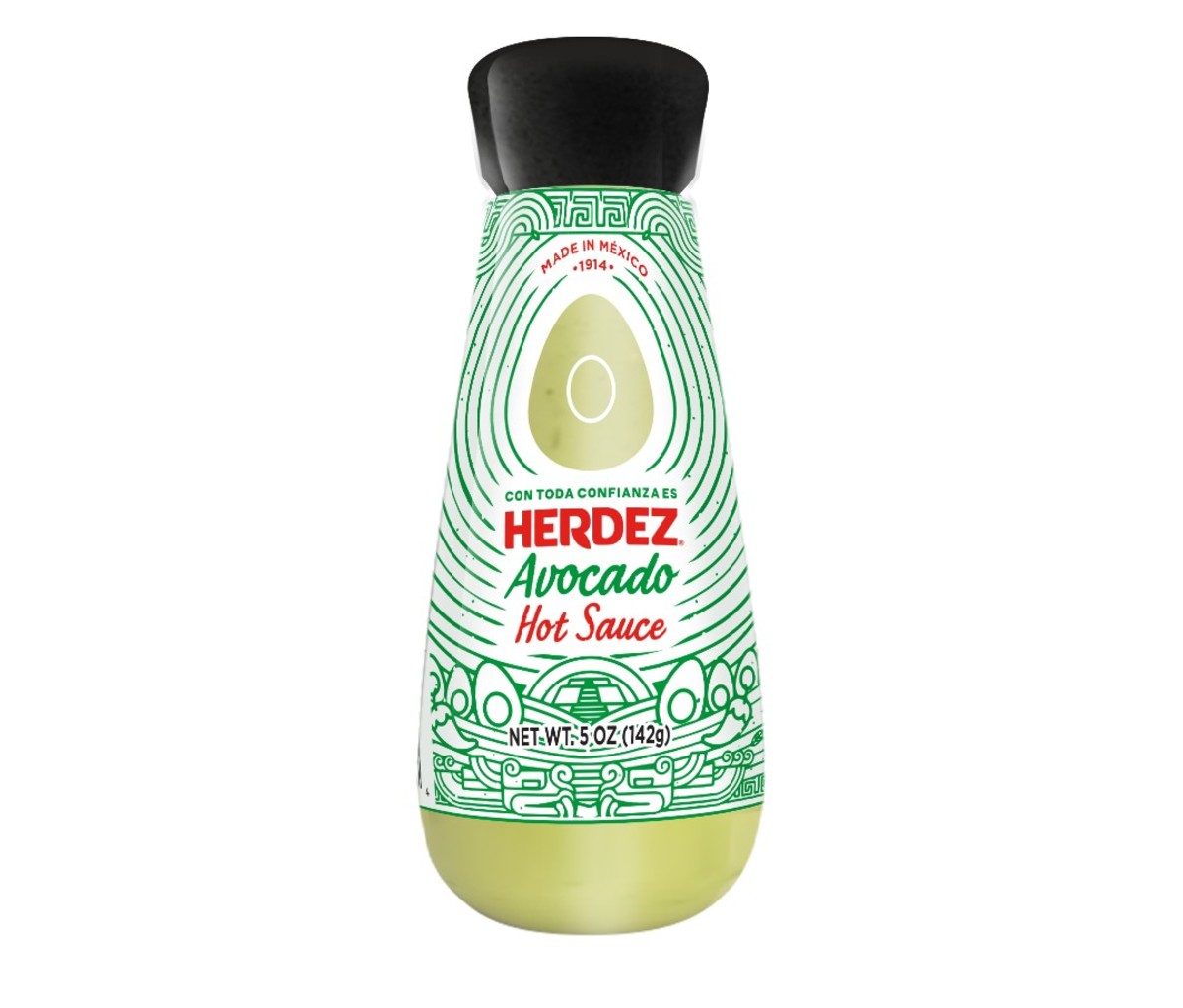 HERDEZ Avocado Hot Sauce tegen witte achtergrond