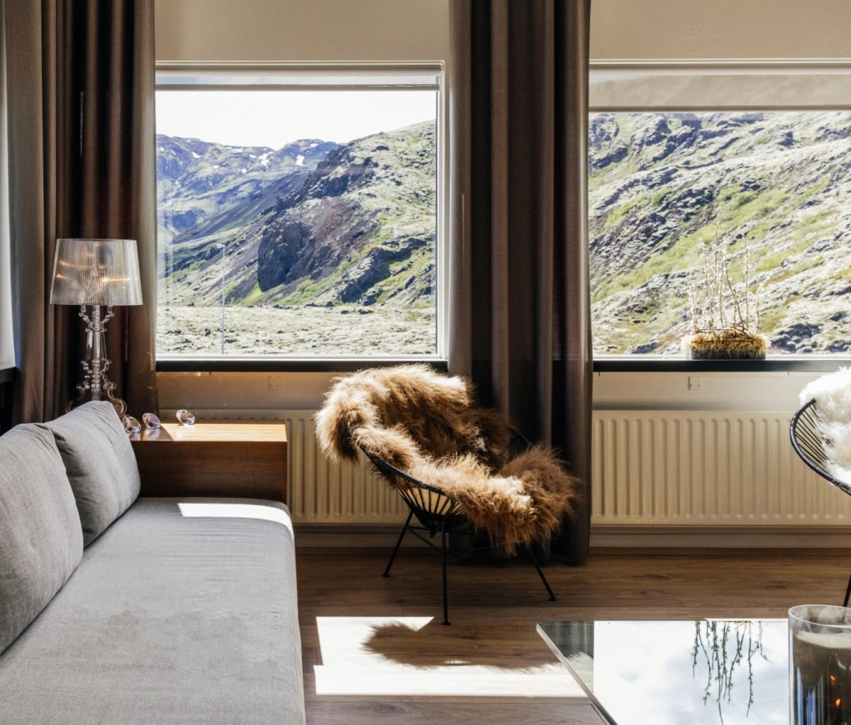 Design Hotels: Ion Adventure Hotel, room with a furry blanket on a chair