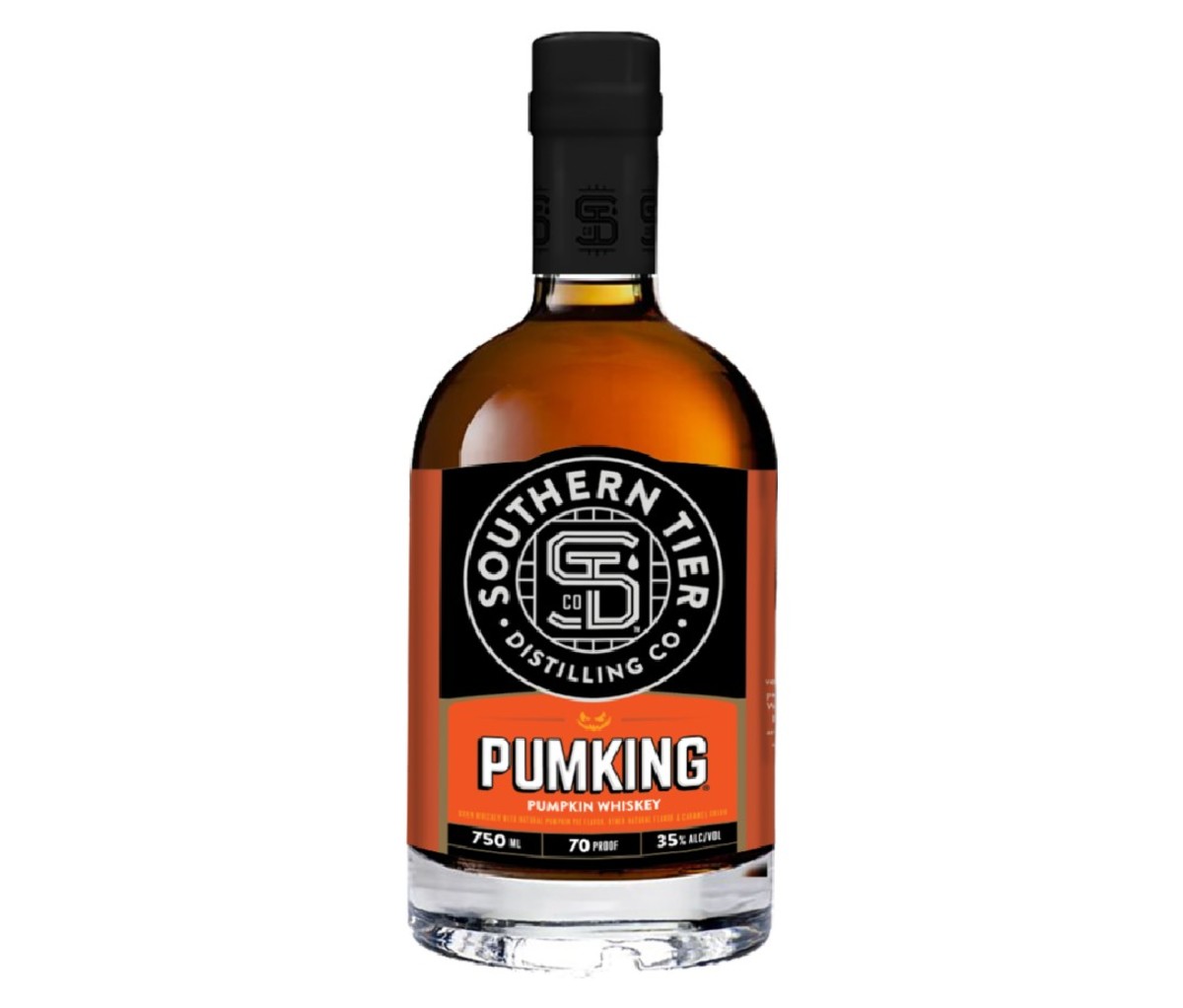 A bottle of Southern Tier Pumking Whiskey.