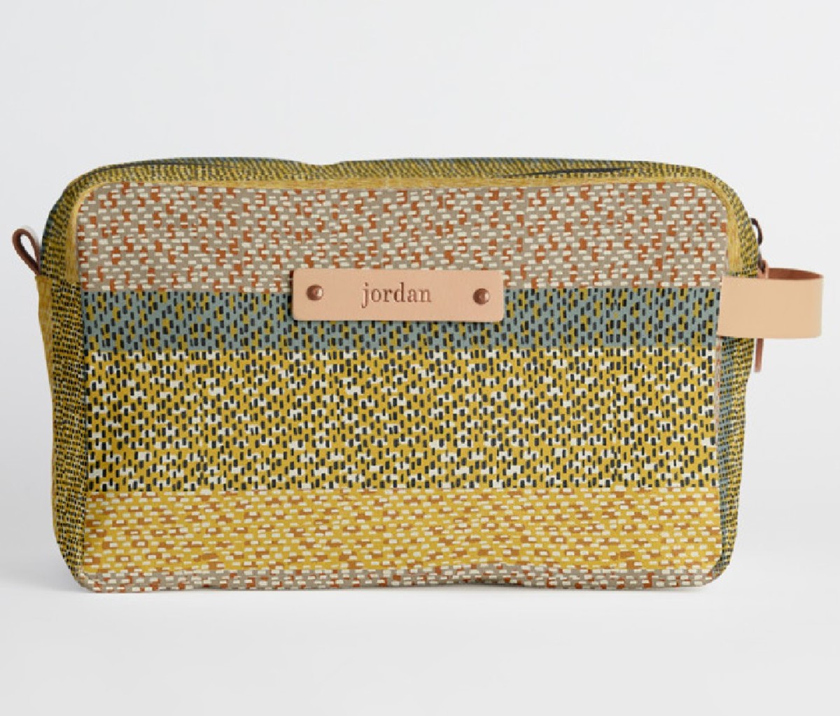 Green and khaki-shaded minted Dopp Kit with 