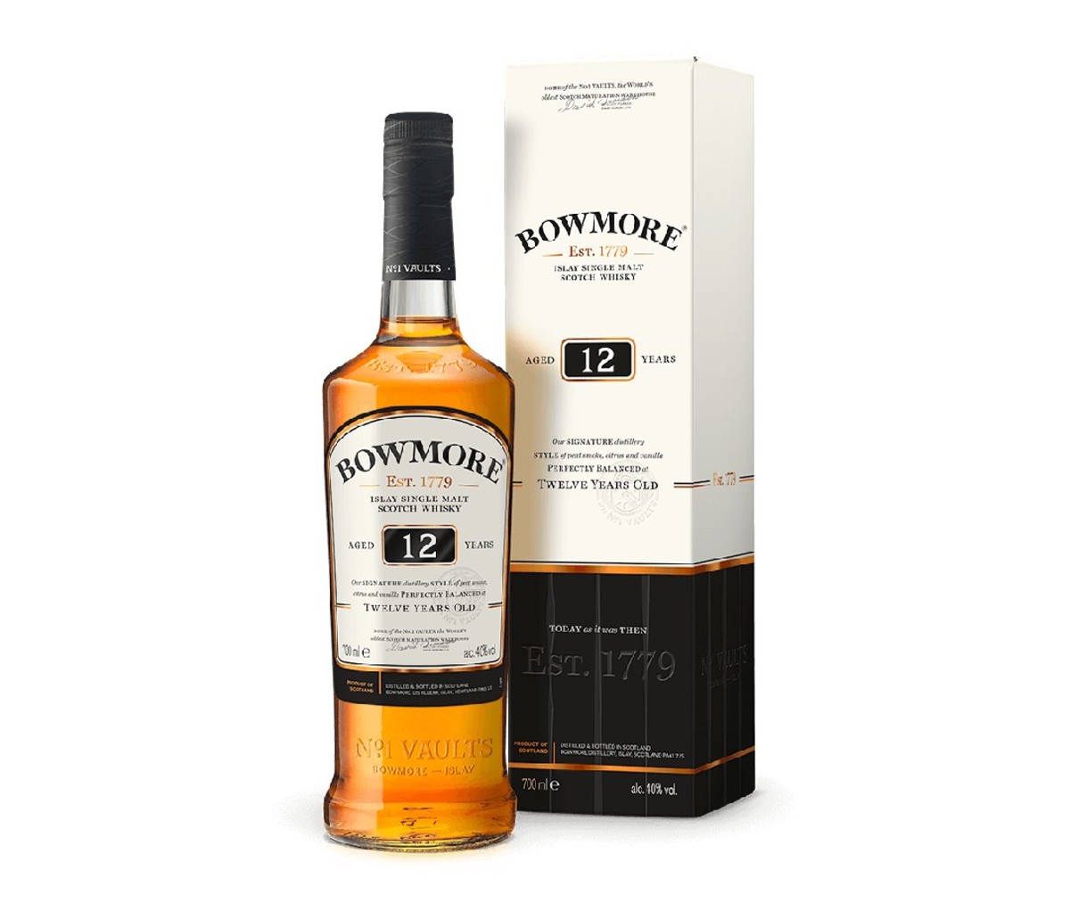 Bottle of Bowmore 12 whisky