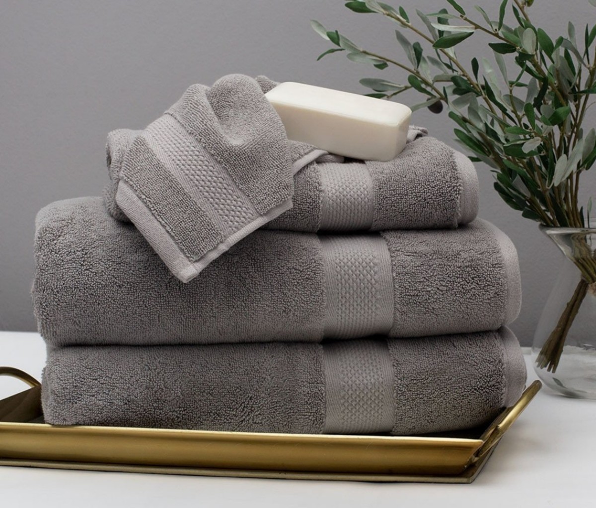 Crane & Canopy Classic Grey Bath Towel