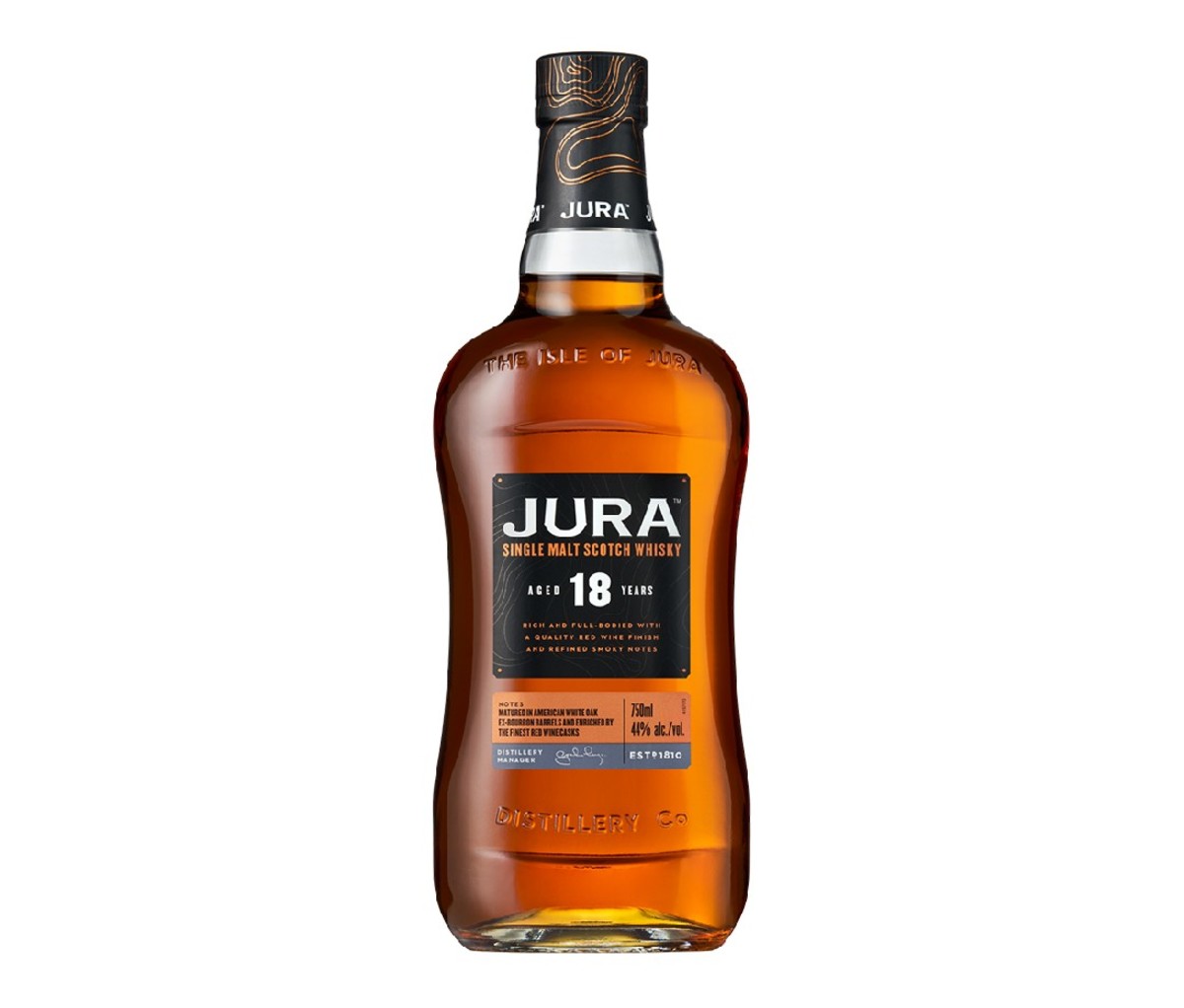 Bottle of Jura 18 whisky