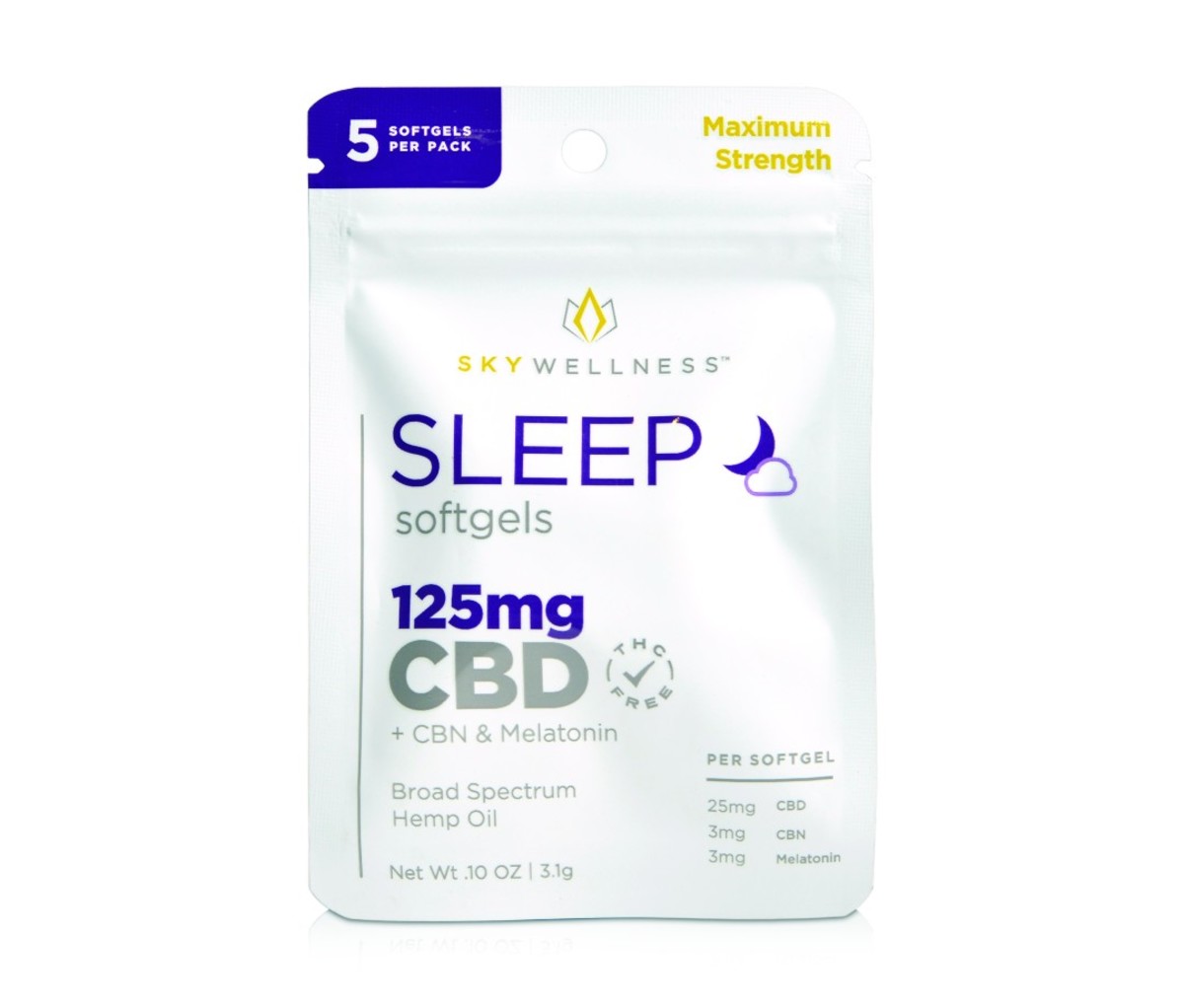 Sky Wellness CBD Sleep Softgels