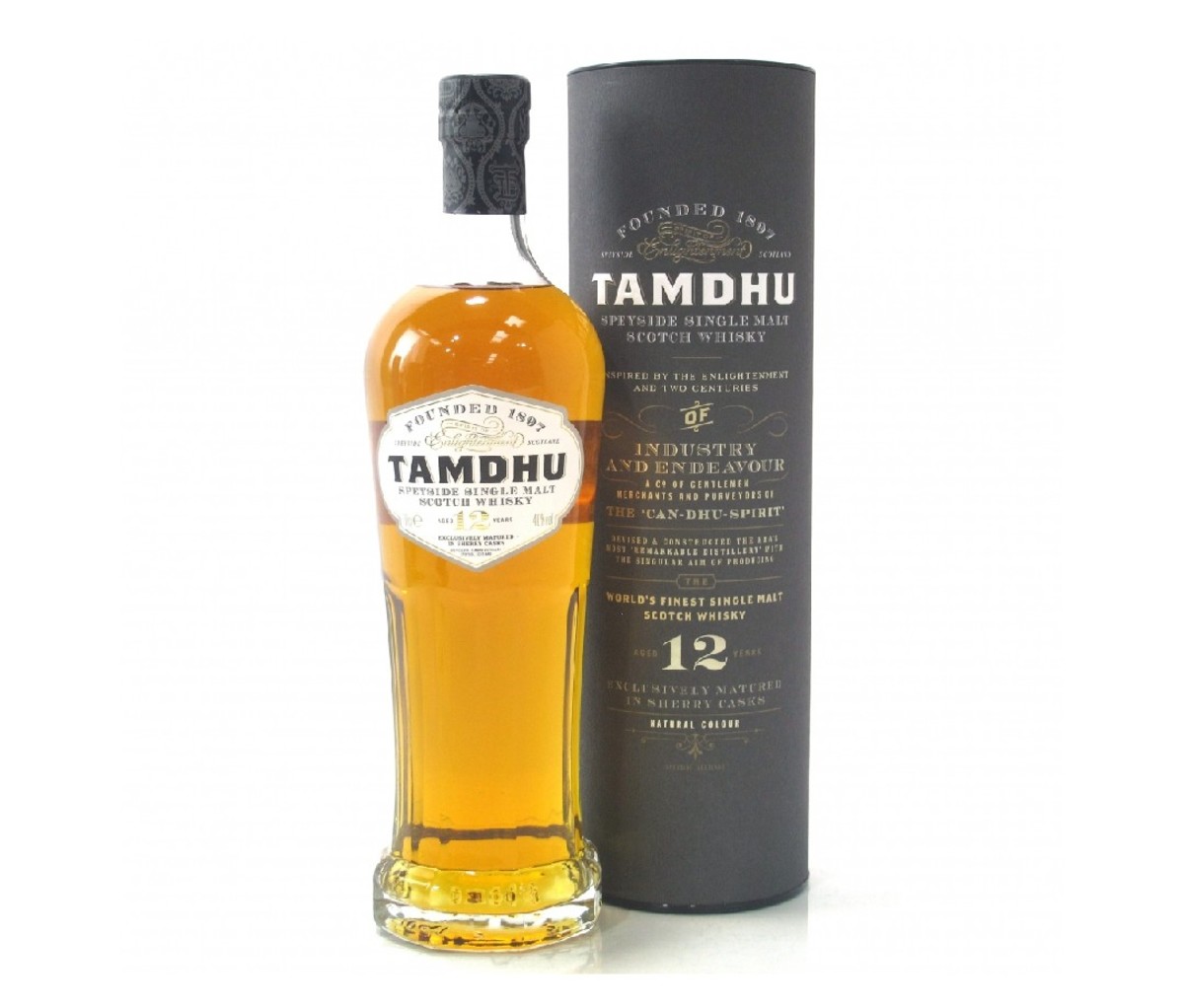 A bottle of Tamdhu 12 Year Old whisky.