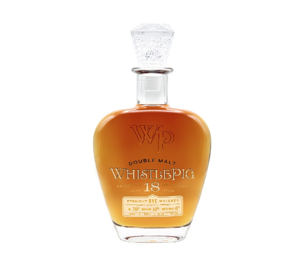 Bottle of Whistlepig 18 whiskey