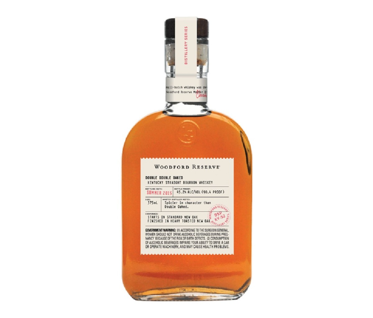 A bottle of Woodford Double Double Barrel