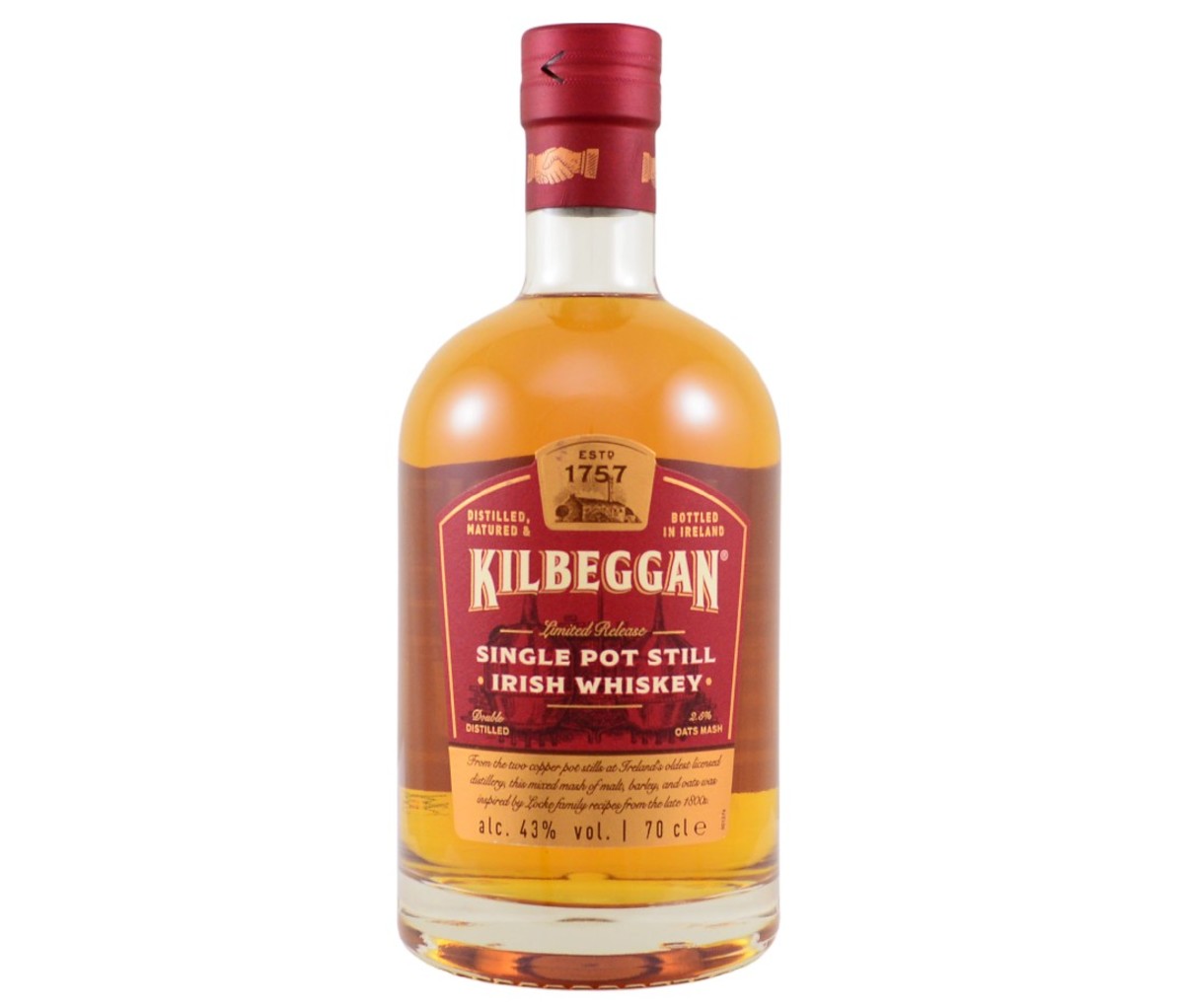 Bottle of Kilbeggan Single Pot Still Irish Whiskey