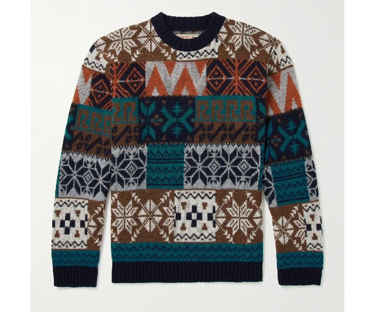 Brown-and-orange based Anonymous Ism Fair Isle Wool-Blend Sweater