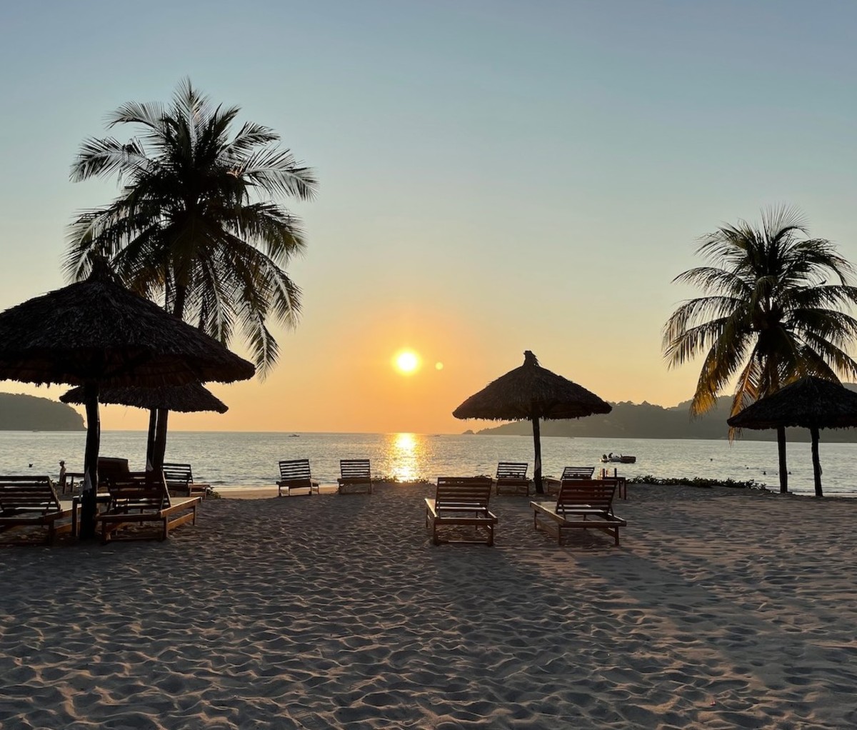 The view from the Thompson Zihuatanejo near sunset.