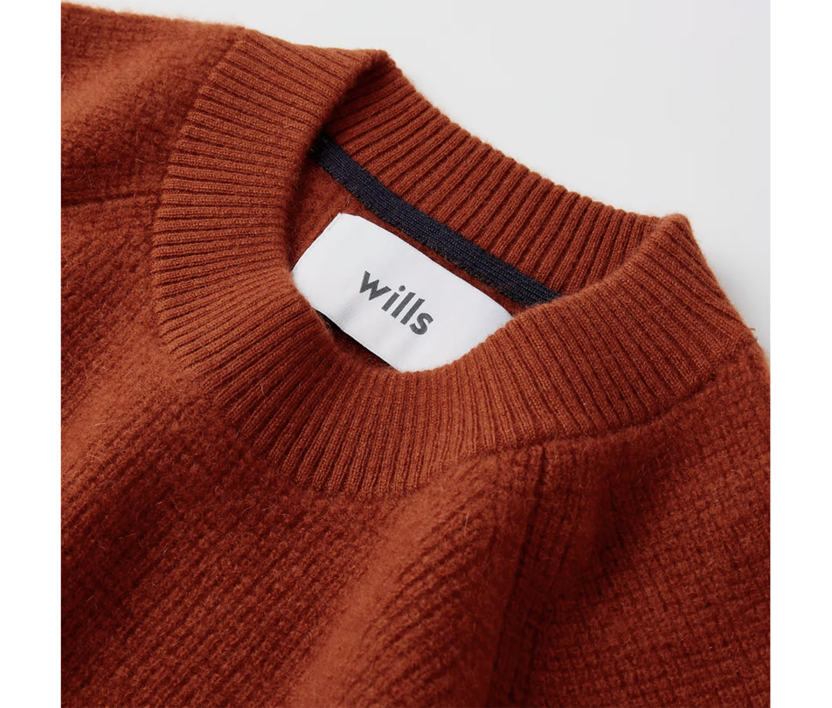 Wills Cashmere Waffle Stitch Crewneck