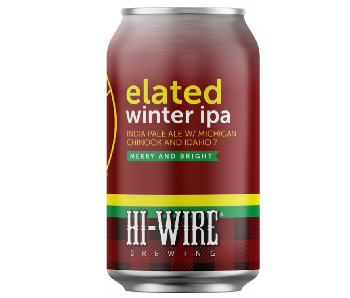 12oz can of Hi-Wire Elated Winter IPA