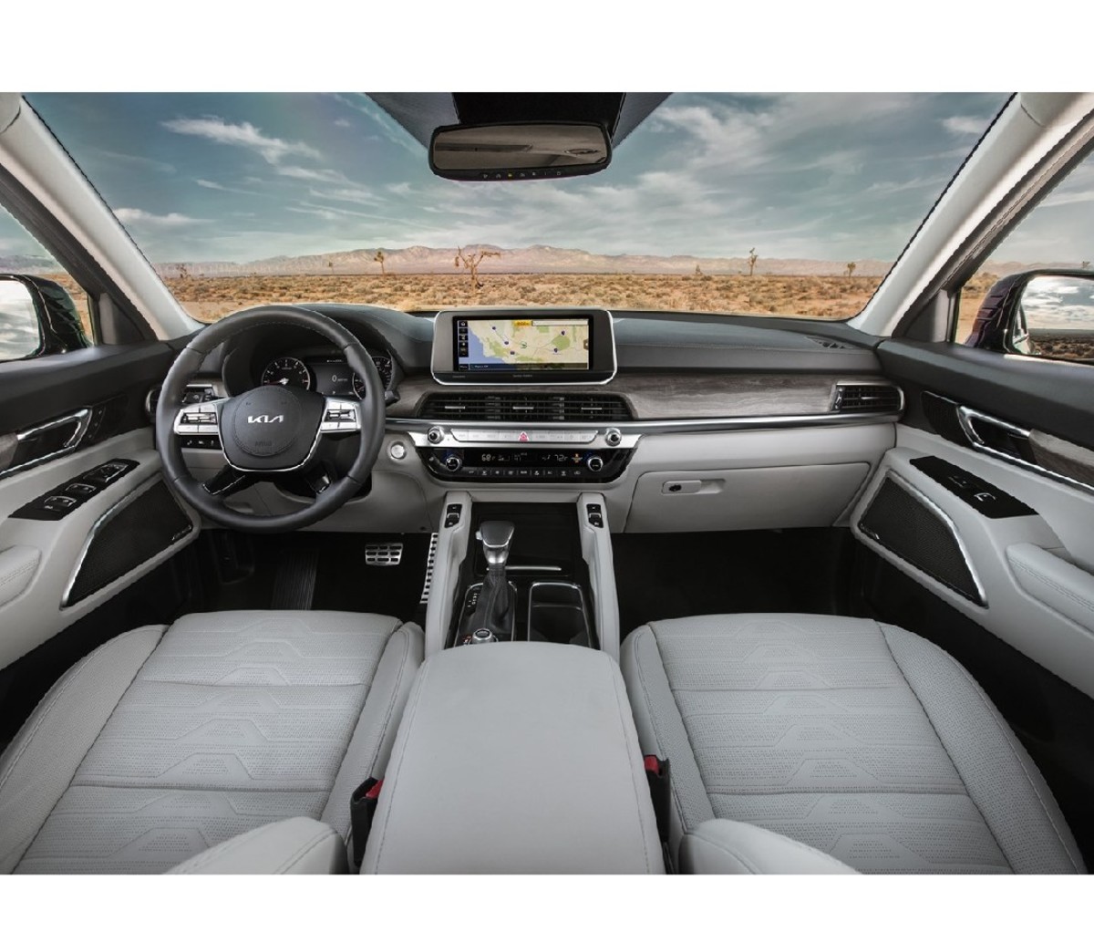 Gray front interior of 2022 Kia Telluride