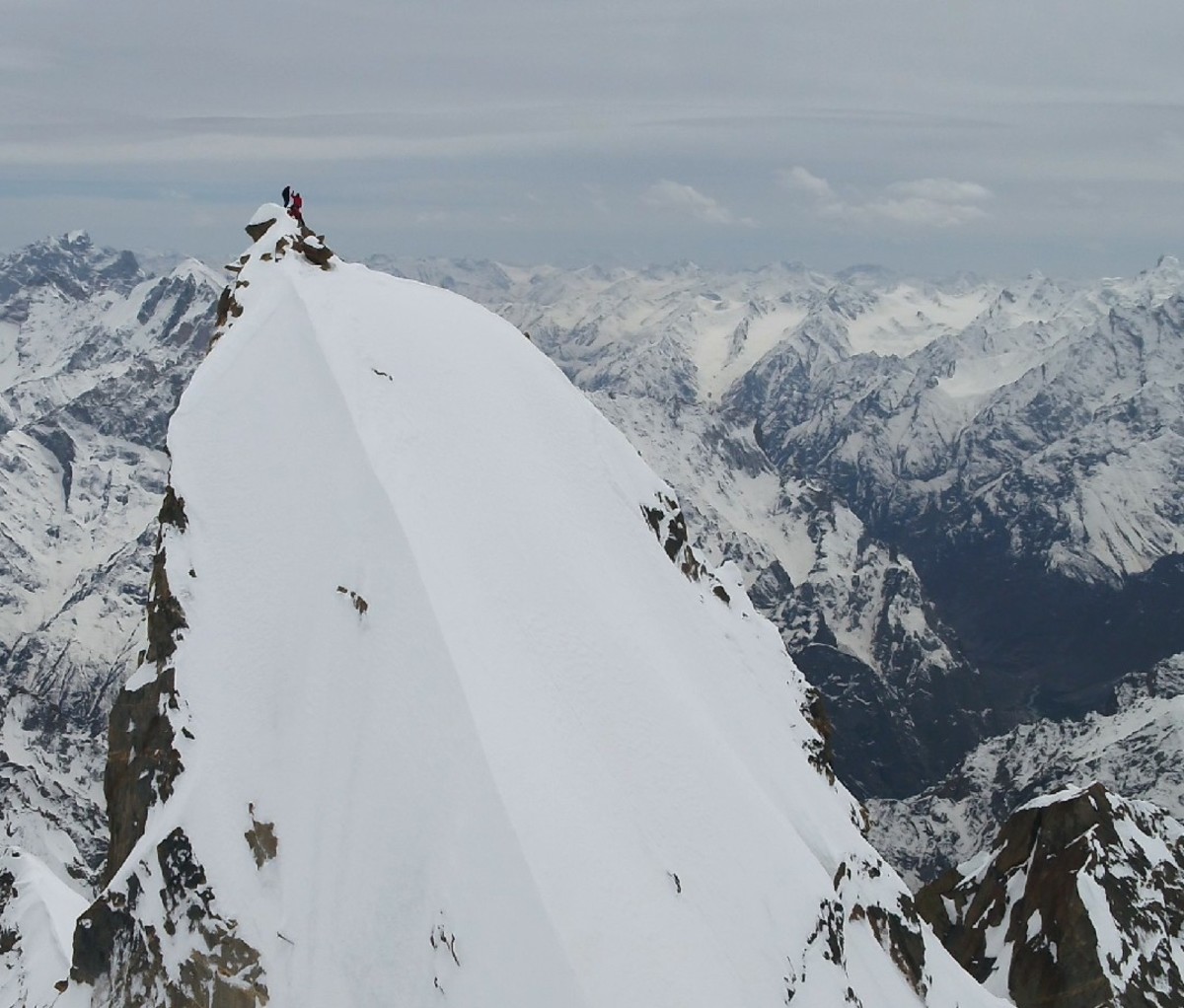 Big Mountain Skiers Sam Anthamatten and Jeremie Heitz at the top of Laila Peak