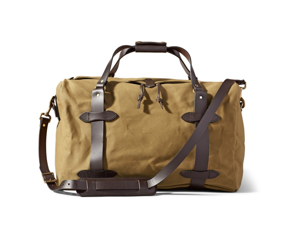 Filson Leather-Trimmed Twill Duffle Bag