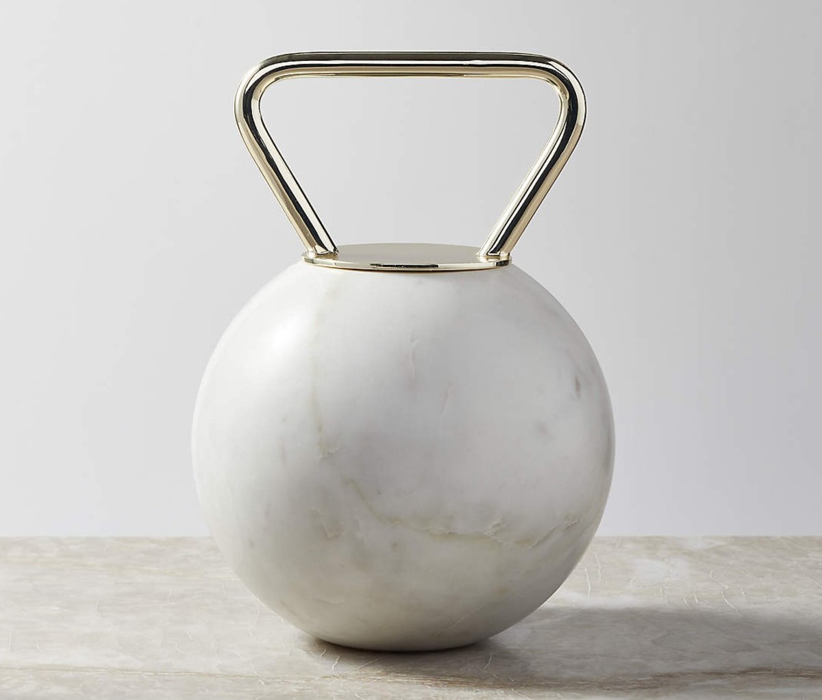 White Marble 12-LB Kettlebell