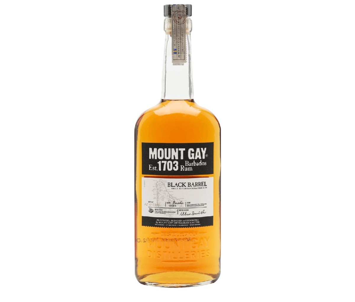 Bottle of Mount Gay Black Barrel dark rum