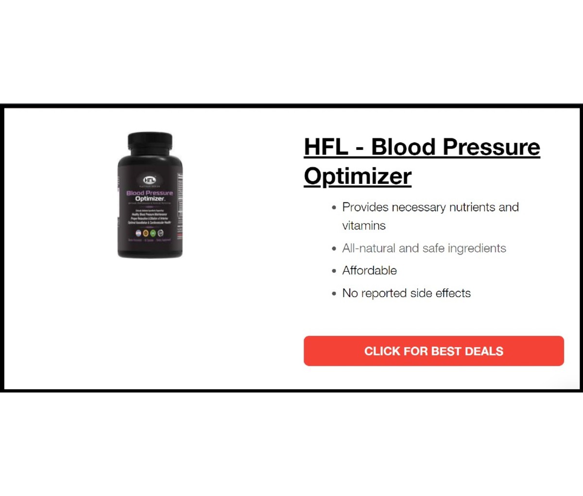 HFL Blood Pressure Optimizer - Clinically-Proven Supplements To Lower Blood Pressure Fast
