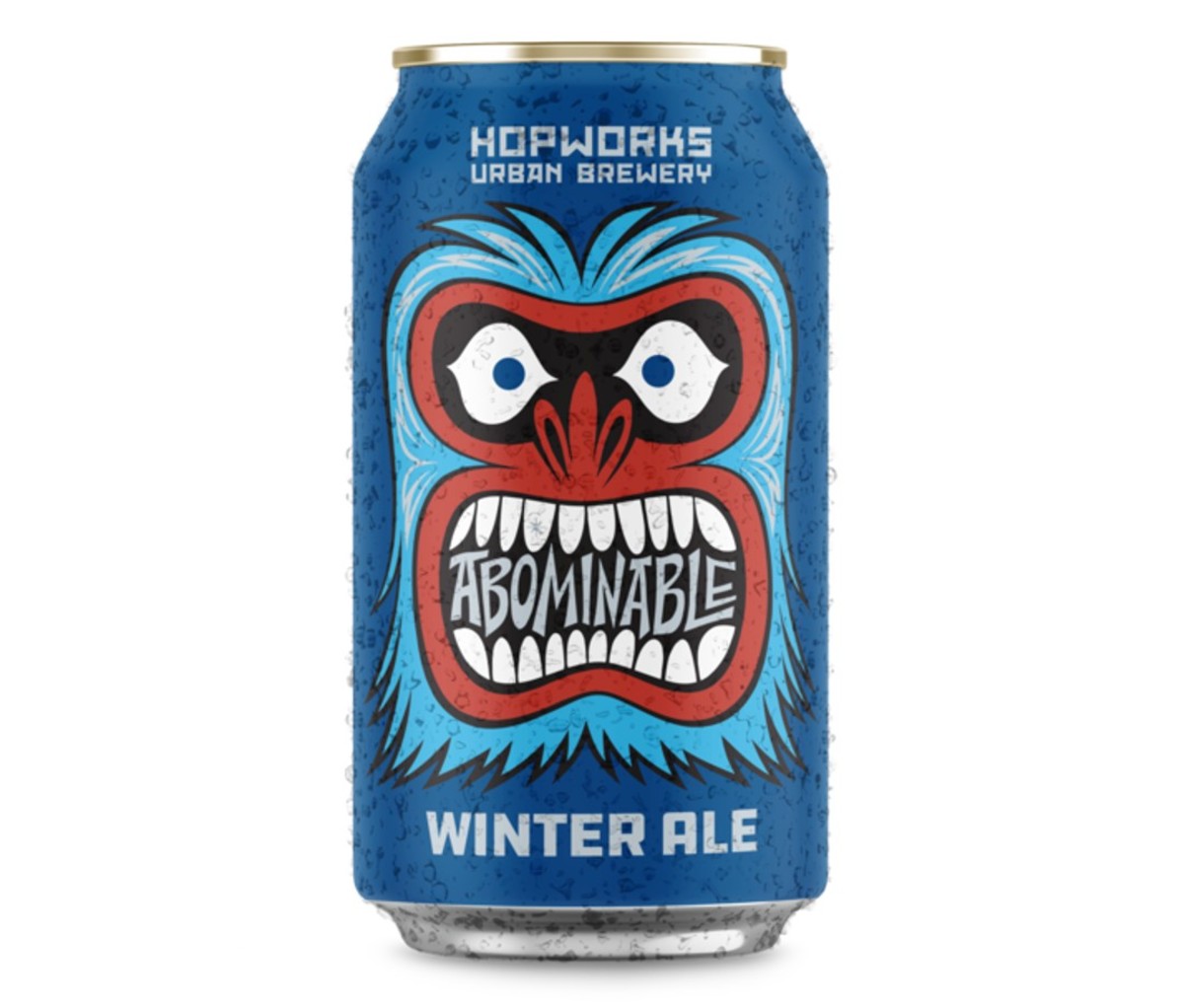A can of Hopworks Urban Brewery Abomination Winter Ale