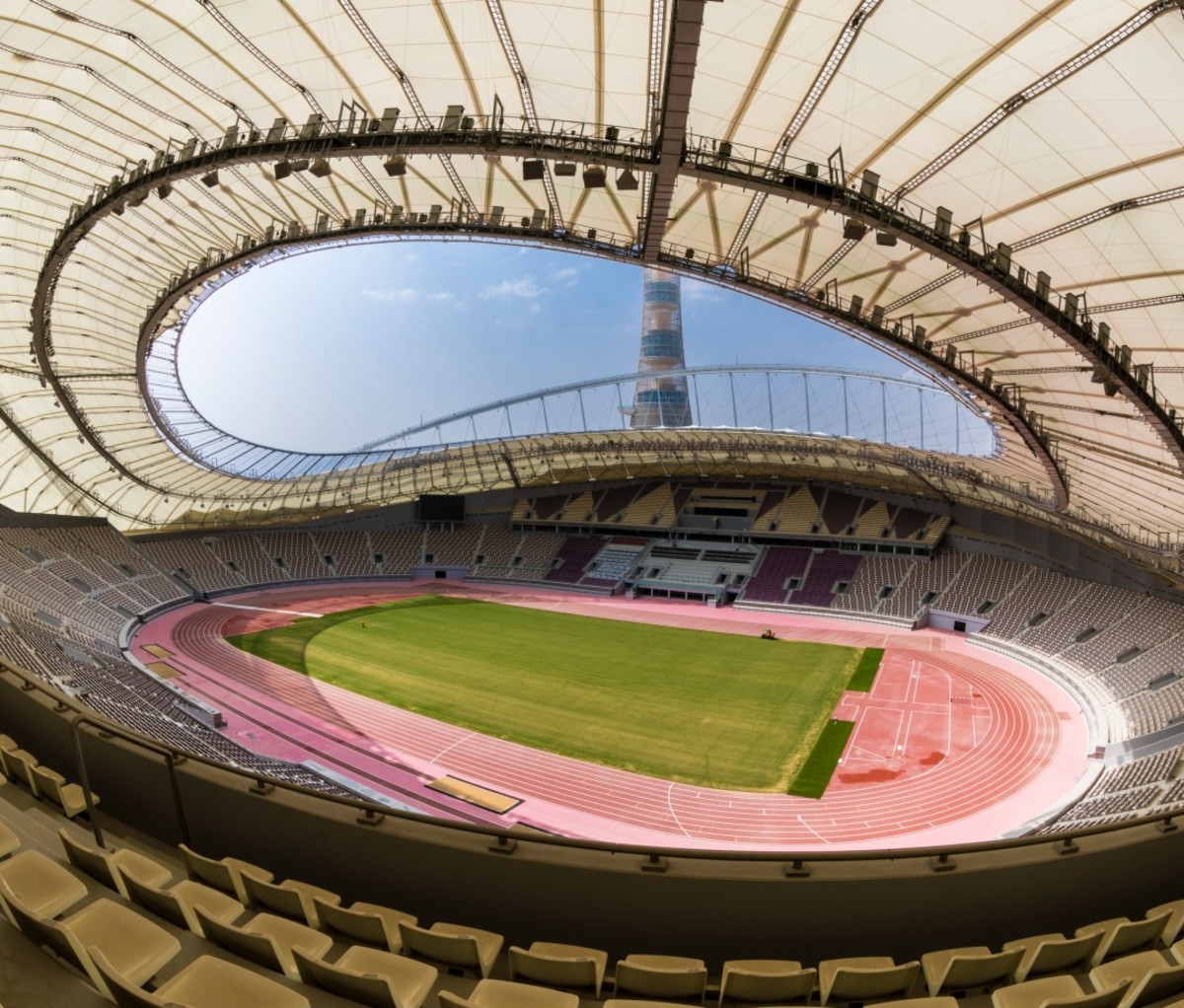 Interior of Khalifa International Stadium, Qatar