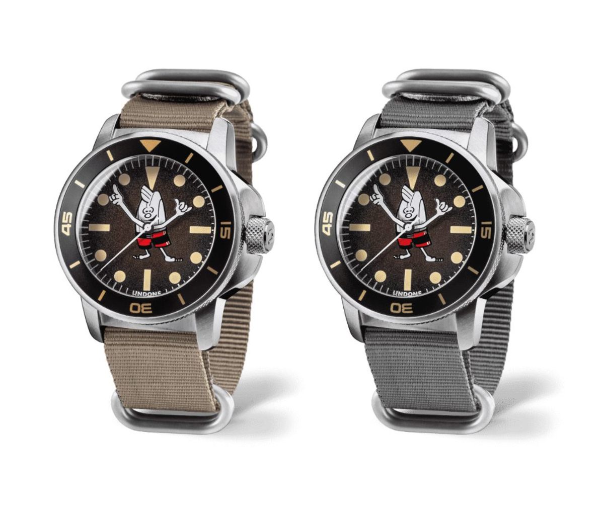 Watch of the Week: UNDONE x Birdwell 'Birdie' 2 UNDONE X Birdwell Birdie watches in beige and gray