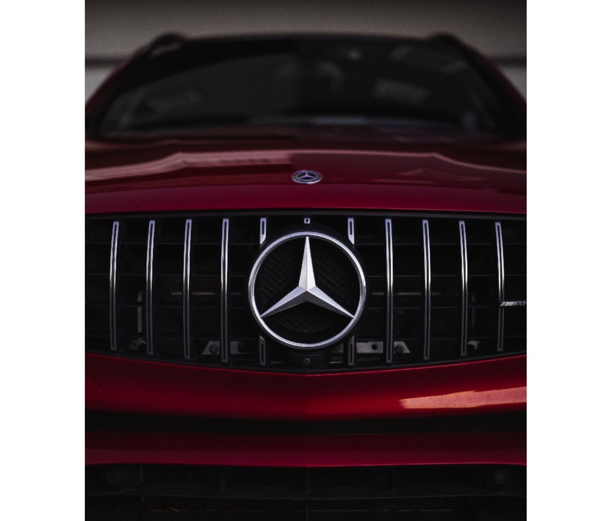 Mercedes front grill shot with a Leica M11 camera