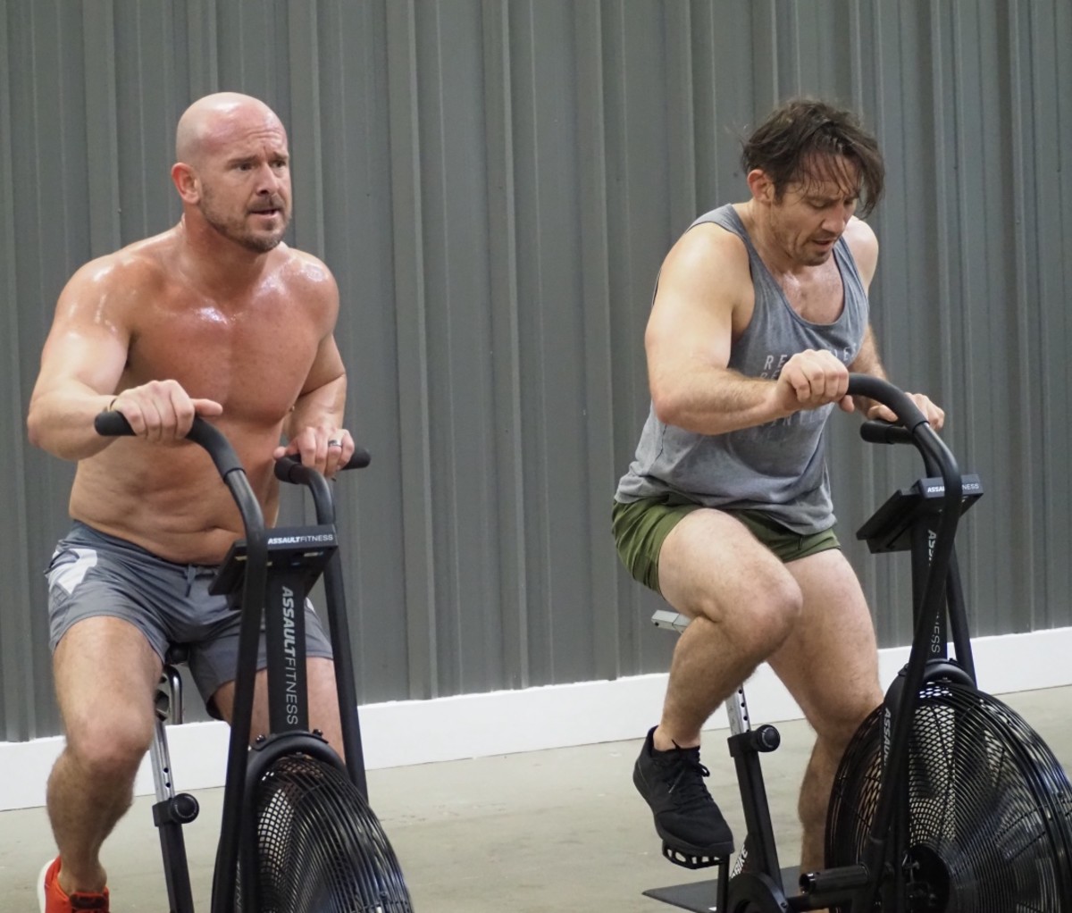 Tim Kennedy working out on an AssaultBike