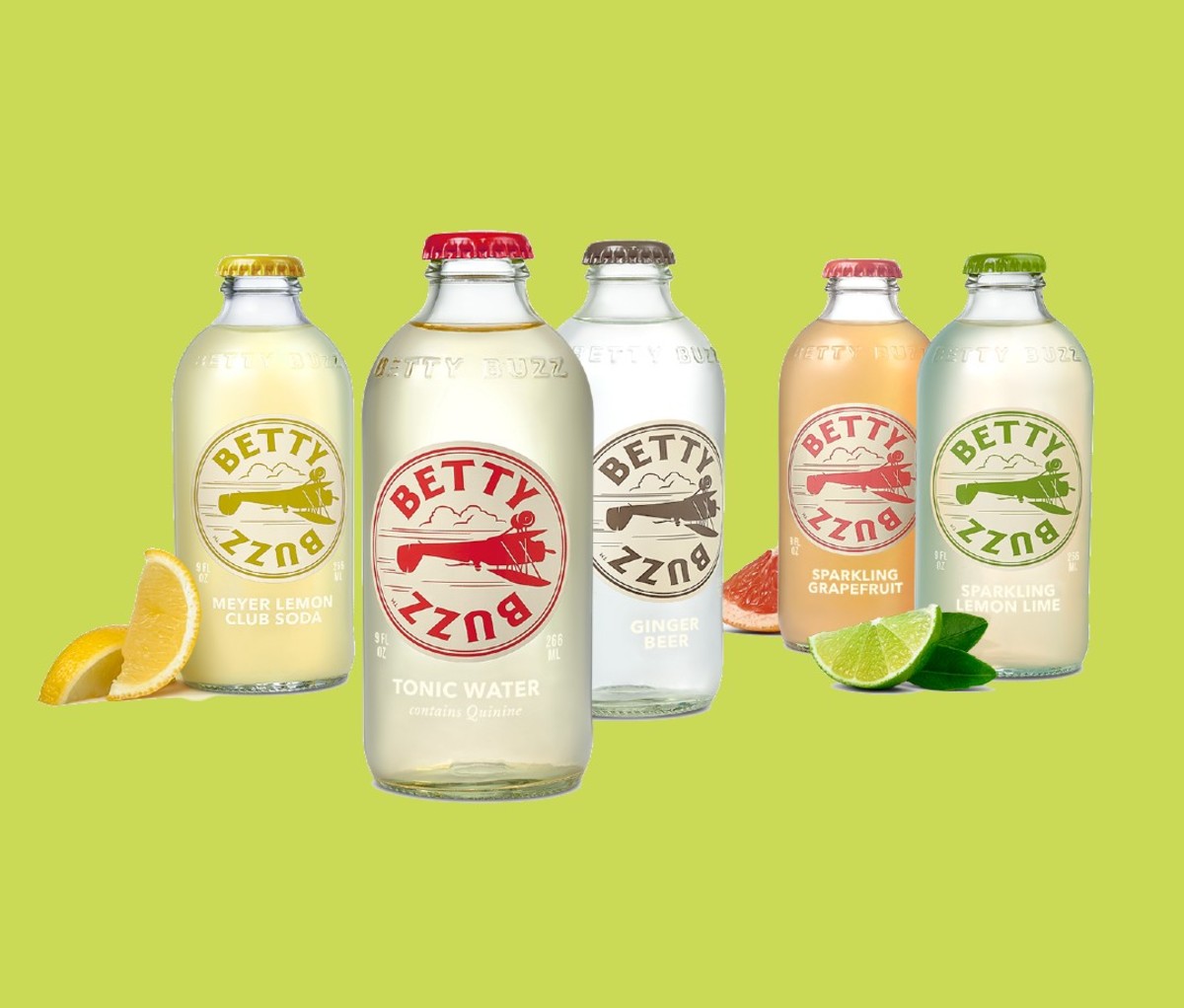 Group of sparkling cocktail mixers