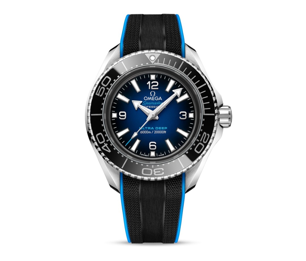Omega Planet Ocean Ultra Deep watch on a white background