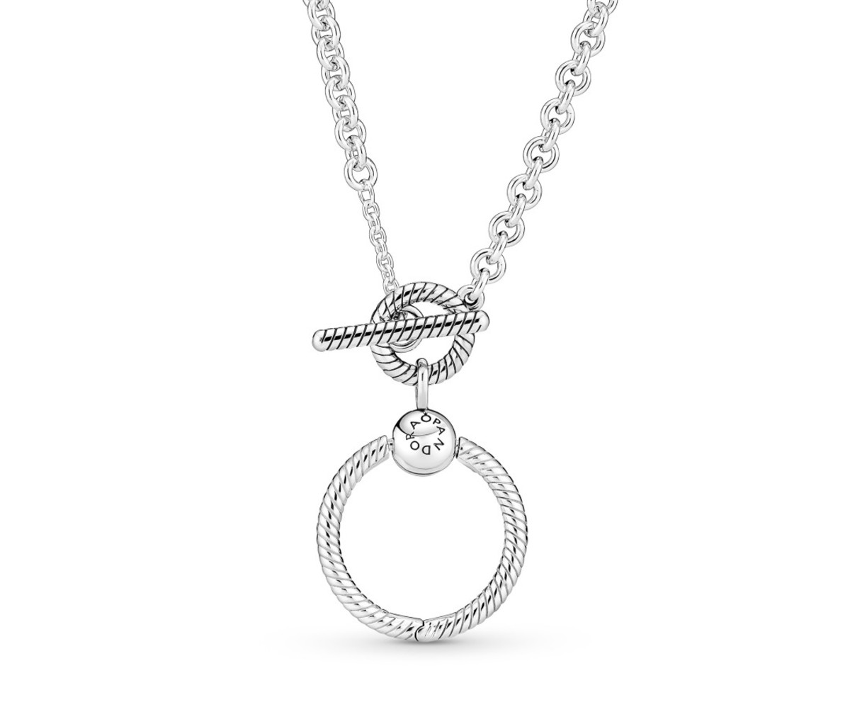 Pandora Moments O Pendant T-bar Necklace