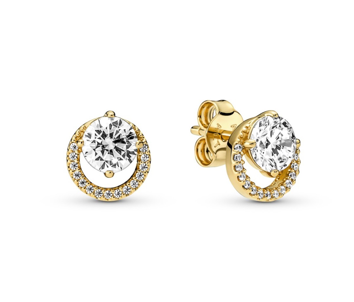 Sparkling Round Halo Stud Earrings