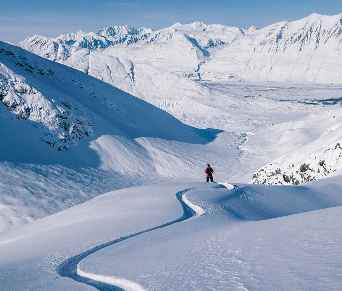 Skiing on mountain