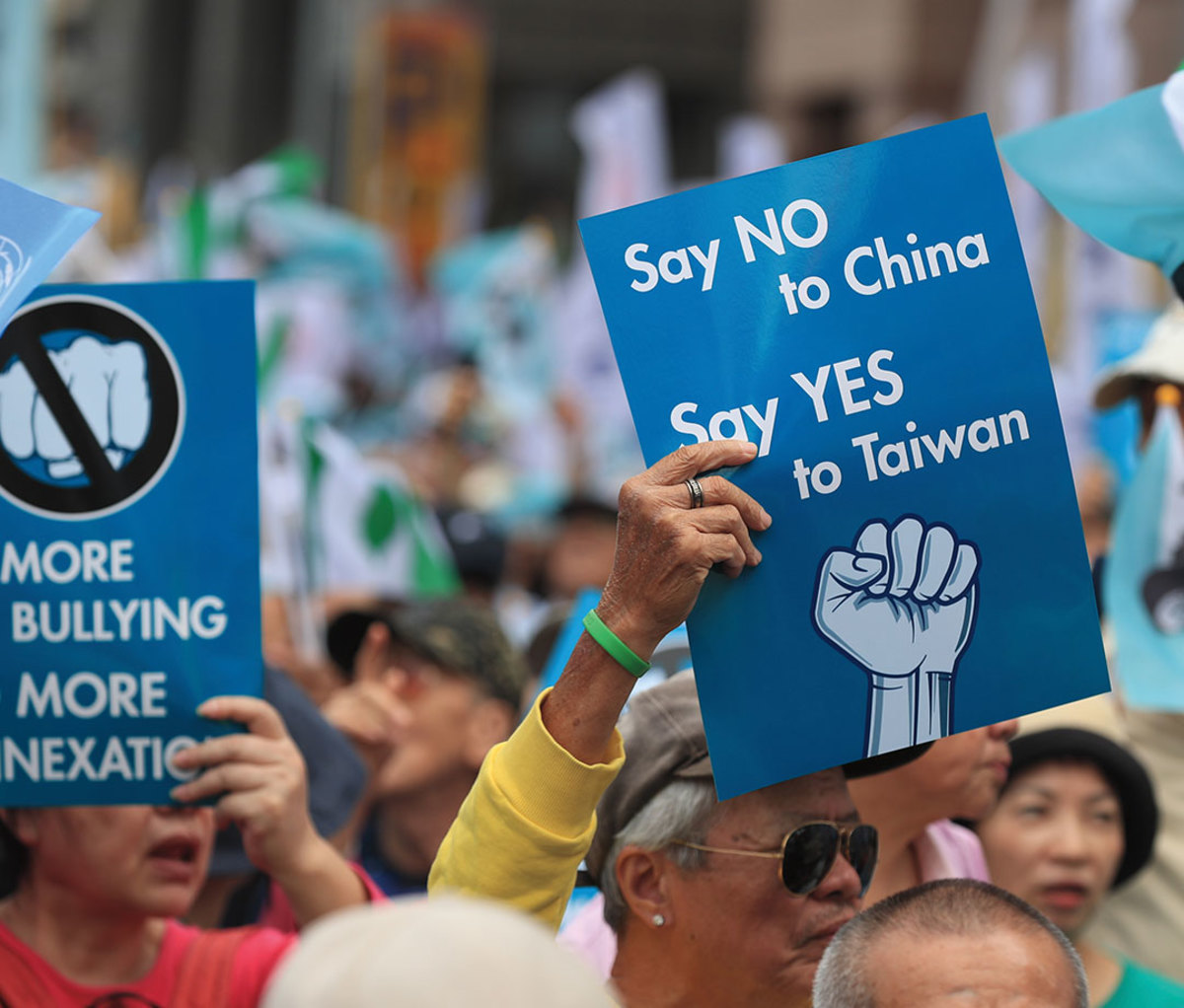 Taiwanese pro-independence protesters