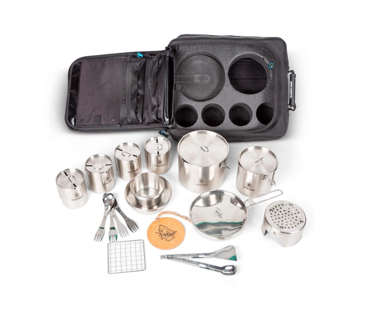 The Decked/Pathfinder cooking kit has all you need for creating culinary masterpieces outdoors.