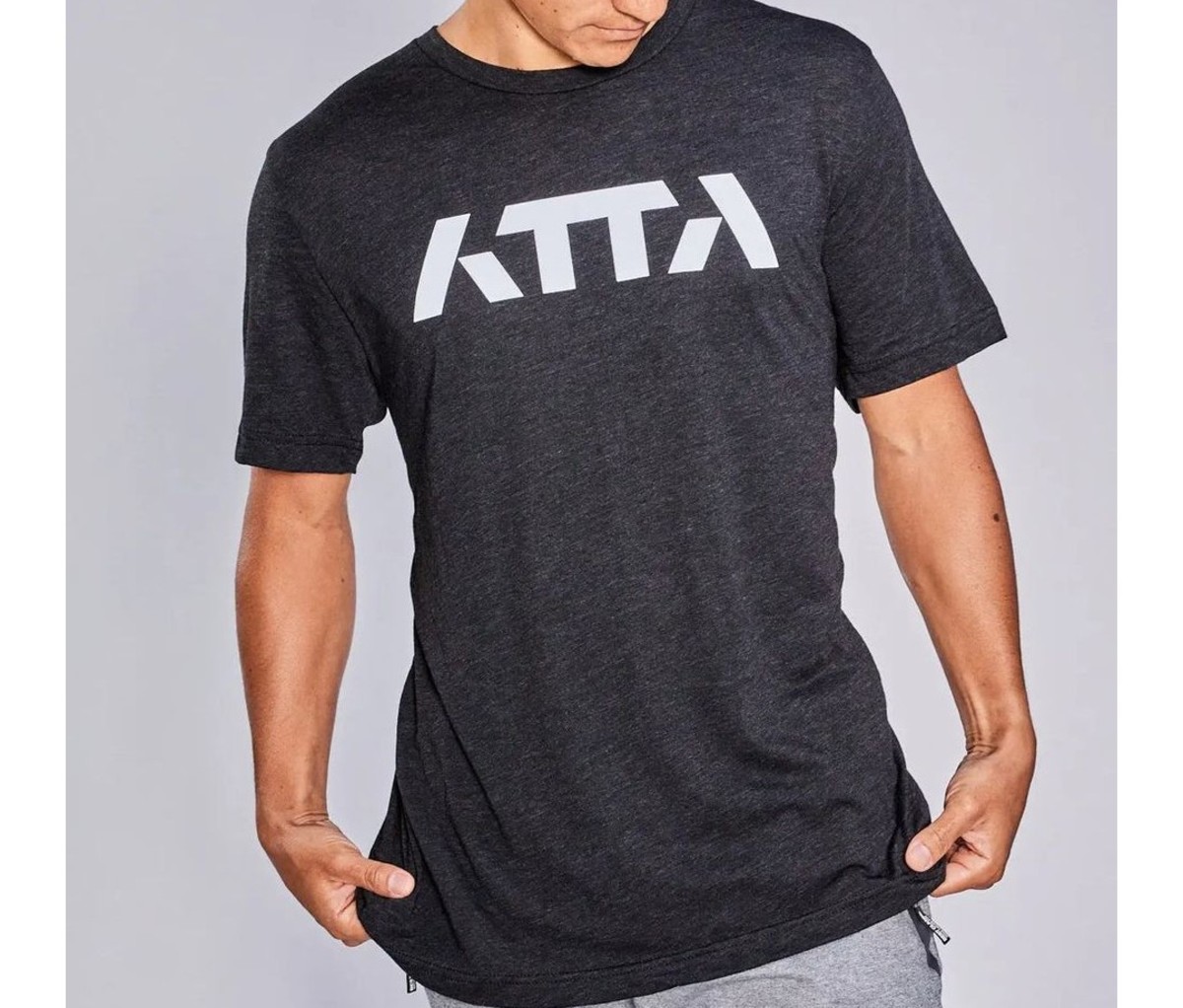 Black/charcoal colored ATTA Block Tri-Blend Tee