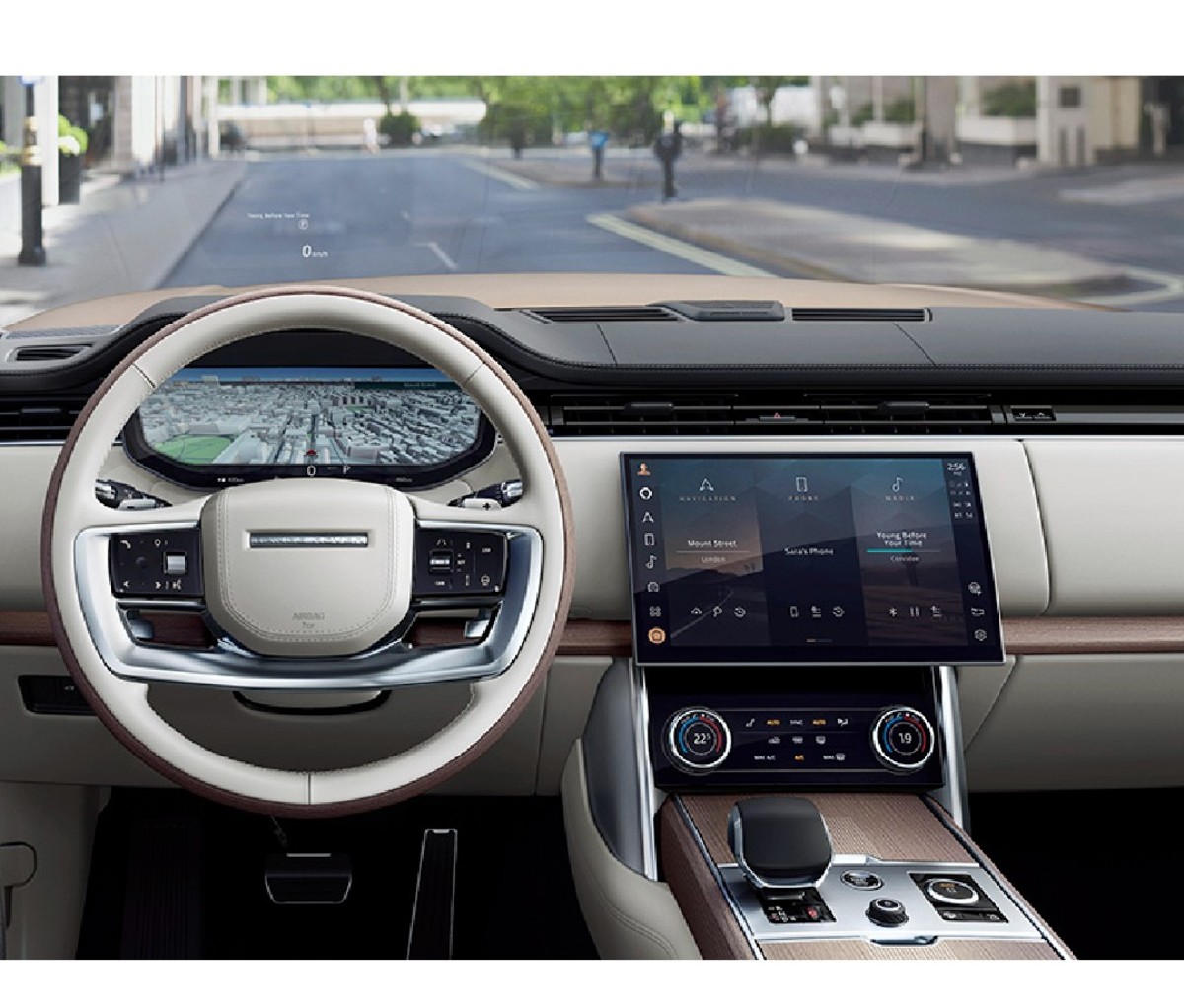 Front interior dash view of 2022 Range Rover